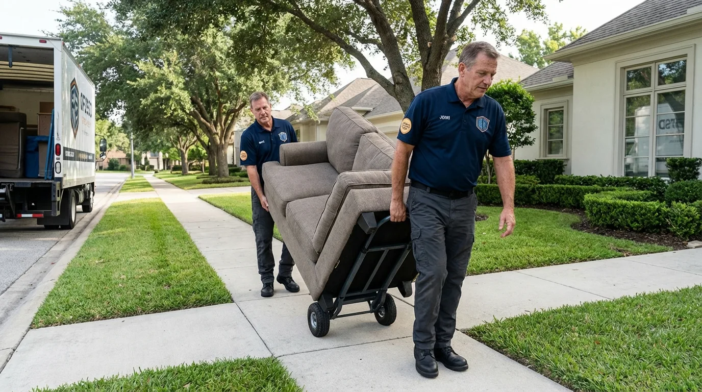 Local residential moving crew loading furniture in Tecumseh, NE